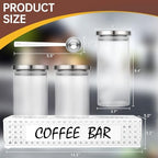 Glass Coffee Containers with Shelf 3x 47oz Coffee Station Organizer Glass Coffee Bean Storage with Spoon Coffee Canister Set Jars for Coffee Bean Ground Nuts - Image 3