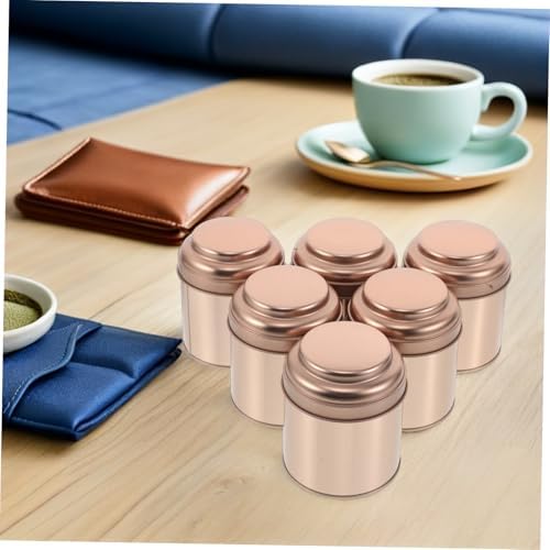 Luxshiny 6pcs Airtight Round Tea Containers with Moistureproof Seal Tinplate Canisters for Loose Leaf Tea Storage Portable and Space-saving Metal Tins for Freshness Preservation and Travel - Image 5
