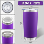 20oz Tumbler with Lid Stainless Steel Tumblers Insulated Mug Purple 12P - Image 5