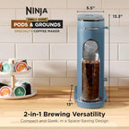 Ninja Pods & Grounds Iced Coffee Maker, K-Cup Pod Compatible, Blue, PB041BL - Image 2
