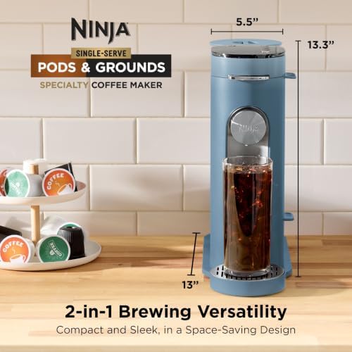 Ninja Pods & Grounds Iced Coffee Maker, K-Cup Pod Compatible, Blue, PB041BL - Image 2