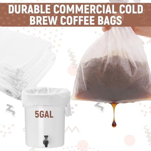 50Pcs 20" x 20" Commercial Cold Brew Coffee Filters for 5 Gallon Buckets, Cold Brew Bags Disposable for Commercial Model Cold Brew Coffee Makers - Image 6