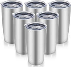 20 oz Tumblers Bulk Stainless Steel Tumbler with Lid, 6 Pack by CoolYoleb