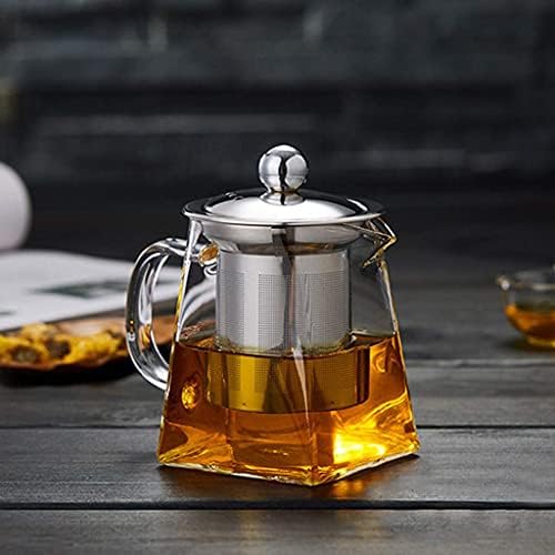 Small Clear High Borosilicate Glass Tea Pot with Removable,304 Stainless Steel Infuser, Heat Resistant Loose Leaf Teapot with Strainer Filter Infuser Tea Pot, Stovetop Safe-350ml - Image 6
