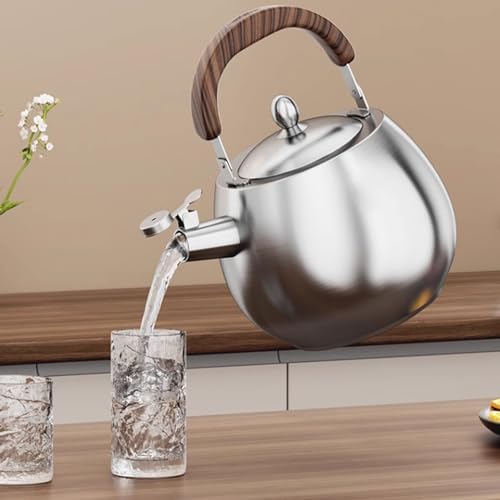 Tea Kettle Stovetop, Whistling Heavy Duty Tea Pot, Hot Water Fast to Boil, Seamless Bottom, Suitable for All Heat Sources - Image 5