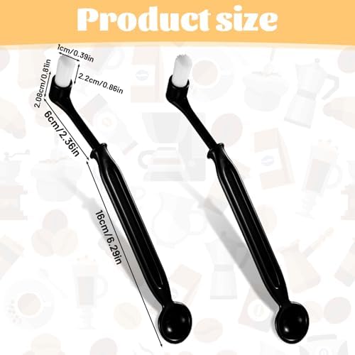 Espresso Machine Cleaning Brush Kit 2 Pieces Coffee Cleaning Brush with Spoon for Coffee Grinder - Image 2