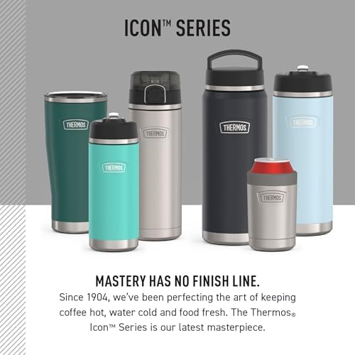THERMOS Icon Series 24oz Stainless Steel Tumbler with Slide Lock Lid, Leakproof, Fits Cupholder, Dishwasher Safe, Griptec™ Non‑Slip Base, Keeps Drinks Hot 6 Hrs/Cold 22 Hrs, Navy USA - Image 6