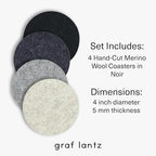 Graf Lantz - Bierfilzl Merino Wool Round Coasters Set of 4 - Noir (4" Circles) - Absorbs 30% of Weight - German Wool - Heat Resistant, Sustainable, & Reusable - Home Decor & Coffee Table Decor - Image 4