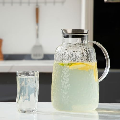 Purefold Glass Pitcher, 110 oz Water Large Pitcher with Lid, Heat Resistant Borosilicate Jug for Iced Tea, Juice, Milk, Cold or Hot Beveragesr Easy Clean - Image 6