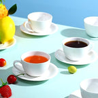 Maxdot 12 Set 5.5 OZ Porcelain Espresso Cups and Saucers White - Image 4