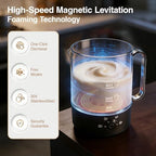 Milk Frother, 4-in-1 Electric Milk Steamer(10oz/300ml)，Automatic Hot and Cold Foam Maker for Iced Coffee, Lattes, Cappuccinos & Macchiatos, Non-Stick Interior, Black. - Image 4