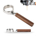 watchget 58mm Bottomless Naked Portafilter - Flat Base, Compatible with E61 and La Marzocco Espresso Machine Models, Stainless Steel and Walnut Handle, Professional Barista Tool for Espresso Machines by watchget