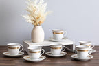 Porcelain Tea Set - White and Gold Rope Design, 12 Piece Set - Image 6