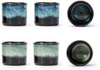 Japanese Tea Cups Set of 6, Ceramic Teacups, 2.5Oz Ceramic Handleless Cup Set, Demitasse Cups 2.5 Ounces Expresso Cups Coffee Mugs (mixed interior&exterior) by Lavinttostory