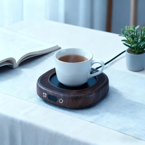 Electric Mug Warmer, 4 Temperature Settings, Smart Coffee Cup Warmer with Auto Shut Off, 25 W Wood Grain Beverage Warmer for Desk, UL CE Certified, 5.1 x 5.1 in - Image 5
