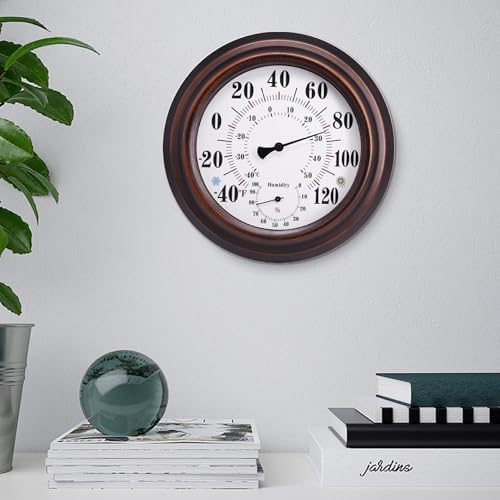 Temperature and Humidity Monitor, Wall Thermometer Indoor, 8 inch Vintage Temperature and Humidity Monitor for Living Room - Image 5
