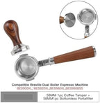 Compatible With BES920, 980, 990, 58mm Bottomless Portafilter, Stainless Steel Naked Coffee Handle, Cafe Accessories(Red C Set) - Image 2