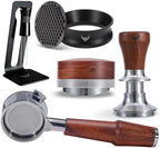 58mm Gaggia Compatible Espresso Machine Accessories Kit - Bottomless Portafilter,Calibrated Tamper, Distributor, Magnetic Dosing Funnel, and WDT Tool by KNODOS
