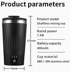LLBB USB Coffee Cup Rechargeable Heating Self Stirring Mixing Mug Warmer Coffee Capsule Cup (White) - Image 4