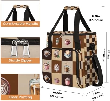 Coffee Pattern Coffee Maker Carrying Bag with Keurigs K-Mini or K-Mini Plus - Image 2