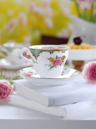 Aynsley Porcelain Tea Set Vintage British Relief Gold Rim Teapot Cup and Saucer Sets 5-Piece Tea Sets for Adults with Teapot, Milk Jug, Cup and Saucer - Image 4