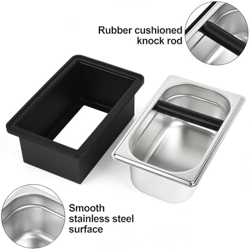 Espresso Knock Box,Stainless Steel Knocker Storage Box - Image 3