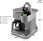 K-Duo Essentials Hot & Iced Coffee Maker Single Serve KCup Pod & 12-Cup Glass Carafe Dual Brew System 72oz Reservoir (MOONLIGHT GREY) - Image 7