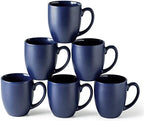 AmorArc 16 oz Coffee Mugs Set of 6, Large Ceramic Coffee Cups-Matte Blue by AmorArc