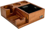 IKAPE V3 Espresso Knock Box, Modern Wooden Coffee Organizer, 51-58mm Tamper & Distributor Storage, Non-Slip, Portable, 9.5*9.5*3.5 inches by IKAPE
