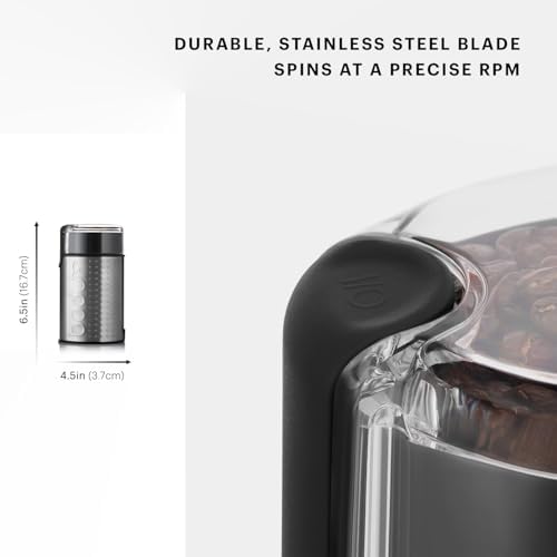 Bodum Bistro Electric Blade Coffee Grinder, Brushed Stainless Steel - Image 4