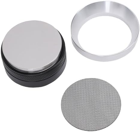 Stainless Steel Coffee Tamper Dosing Ring Puck Screen Coffee Machine Accessories Kit with Dosing Funnel for Espresso Portafilter (58mm) - Image 3