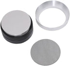 Stainless Steel Coffee Tamper Dosing Ring Puck Screen Coffee Machine Accessories Kit with Dosing Funnel for Espresso Portafilter (58mm) - Image 3