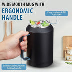 32/50oz Mug Tumbler with Handle and Straw - 32 oz Stainless Steel Wide Mouth Travel Coffee Cups w/ Lid, Reusable Home Office Work Mugs, Double Wall Vacuum Insulated Bottle Keep Cold 36 Hrs Hot 24 Hrs - Image 4
