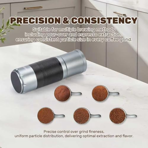 Electric Coffee Grinder Dual-Mode Electric and Manual Grinding 7-Speed Precision Grinding Portable Coffee Bean Grinder Suitable for Espresso, French Press, and Drip Coffee - Image 5