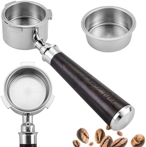 51mm Naked Bottomless Espresso Portafilter 3 Ears | Fits De’Longhi EC680,EC685&SMEG | Portafilter with Stainless Steel Basket&Solid Wood Handle | Espresso Accessories(51mm Bottomless 3 Ear) by Unknown