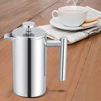 Double Walled Stainless Steel French Press Coffee Maker 12 oz, Tea and Espresso Press with Reusable Filter, Silver - Image 4