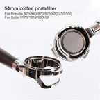 for Breville 54mm Coffee Bottomless Portafilter Naked Hollow Out Design for Breville Sage 870 878 880 Replacement Filter Basket(Walnut Wood)(Aluminium Blue) - Image 7