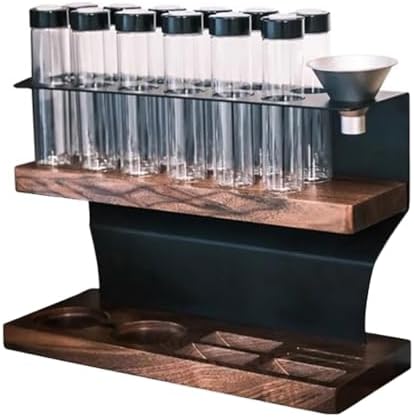 Single Dose Coffee Bean Cellars, 2-Tier Coffee Tool Storage Stand, with 12 Pcs Tubes - Capacity 23-25 G, Hopper, Exhaust Valve, Espresso Tamper Organizer Tool by Unknown