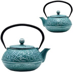 Cast Iron Tea Kettle,SECHUDO Teapot Coated with Enameled Interior for Loose Tea,Cast Iron Teapot with Stainless Steel Infuser for Stovetop Safe (30.4oz-Pattern-5) - Image 6