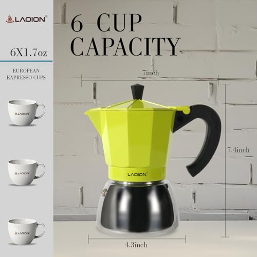 LAOION Stovetop Espresso Maker, 6Cup Moka Pot, Espresso Machine - Image 2