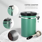 Coffee Canister Stainless Steel Airtight Storage Container with Scoop Date Tracker Release Valve Coffee Jar Food Storage Canister for Coffee Beans Sugar Tea Candy,Silver,1L - Image 3