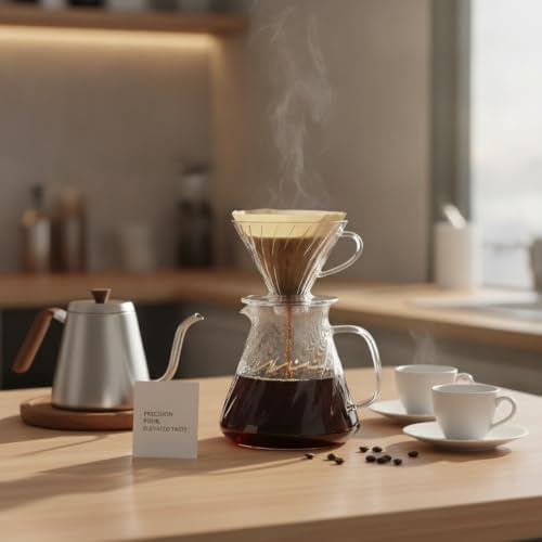 20.3 fl oz Diamond Cut Glass Coffee Server, High Borosilicate Carafe for Pour Over Brewing and Serving - Image 3