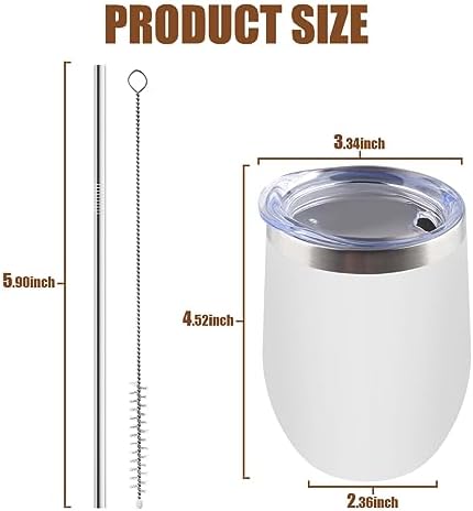Amtidy 8 Pack Powder Coated Stainless Steel Tumbler with Lid,Equipped with straw and straw brush，12 oz Double Wall Vacuum Insulated Travel Tumbler Cup for Coffee, Wine, Cocktails - Image 4