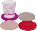 Graf Lantz - Bierfilzl Merino Wool Round Coasters Set of 4 - Love (4" Circles) - Absorbs 30% of Weight - German Wool - Heat Resistant, Sustainable, & Reusable - Home Decor & Coffee Table Decor by GrafLantz