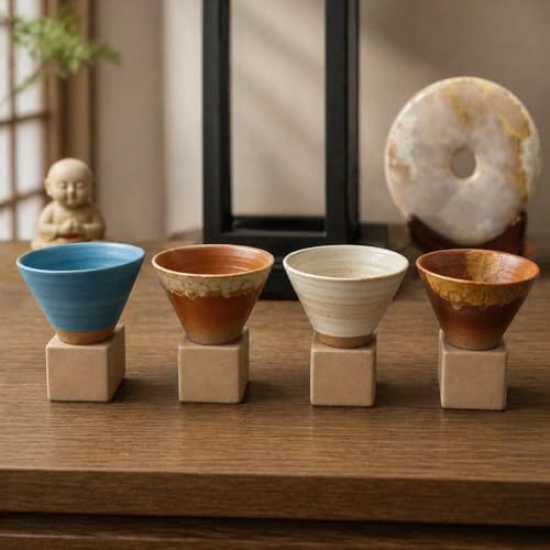 The Cone Cup Collection: Set of 4 Ceramic Cones/Same iconic sip. Meet the 3.4oz Cone Cup Set Four bold cones, Four square holders, one unforgettable coffee moment. Microwave & Dishwasher Safe by Unknown