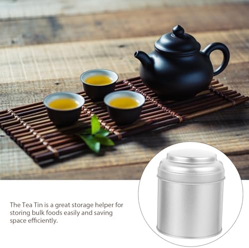Operitacx 6pcs Double Lid Tea Tin Canisters Airtight Food-grade Tinplate Storage Jars for Loose Leaf Tea Candy Coffee Kitchen Organization - Image 3
