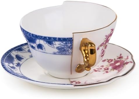 SELETTI Hybrid-Zenobia Porcelain Tea Cup with Saucer by Seletti