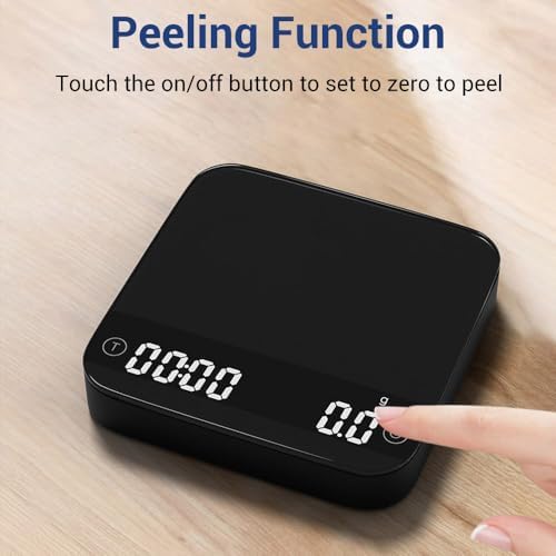 Coffee Scale with Timer,2kg/0.1g Accurate Mini Digital Kitchen Scale Scales Gram & Ounce & Milliliter Scale LED Display Touch Button for Espresso and Pour-Over - Image 5