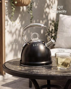 Harriet Whistling Tea Kettle for Stove Top, 2.5 QT Food-Grade Steel Teapot - Image 3