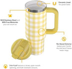 RTIC 30oz Road Trip Tumbler, Insulated, Ceramic Lined, Sunlight Gingham - Image 3
